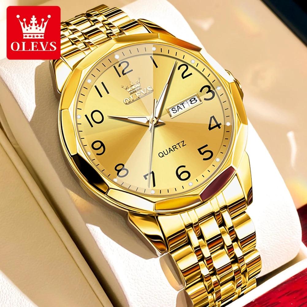 OLEVS Stainless Steel Quartz Watch | Fashionably Functional with Luminous Display and Water Resistance