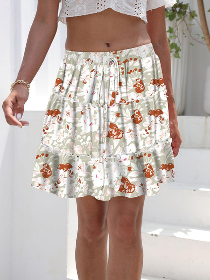 Printed Elastic Waist Mini Skirt Carauana Store