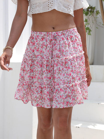 Printed Elastic Waist Mini Skirt Carauana Store