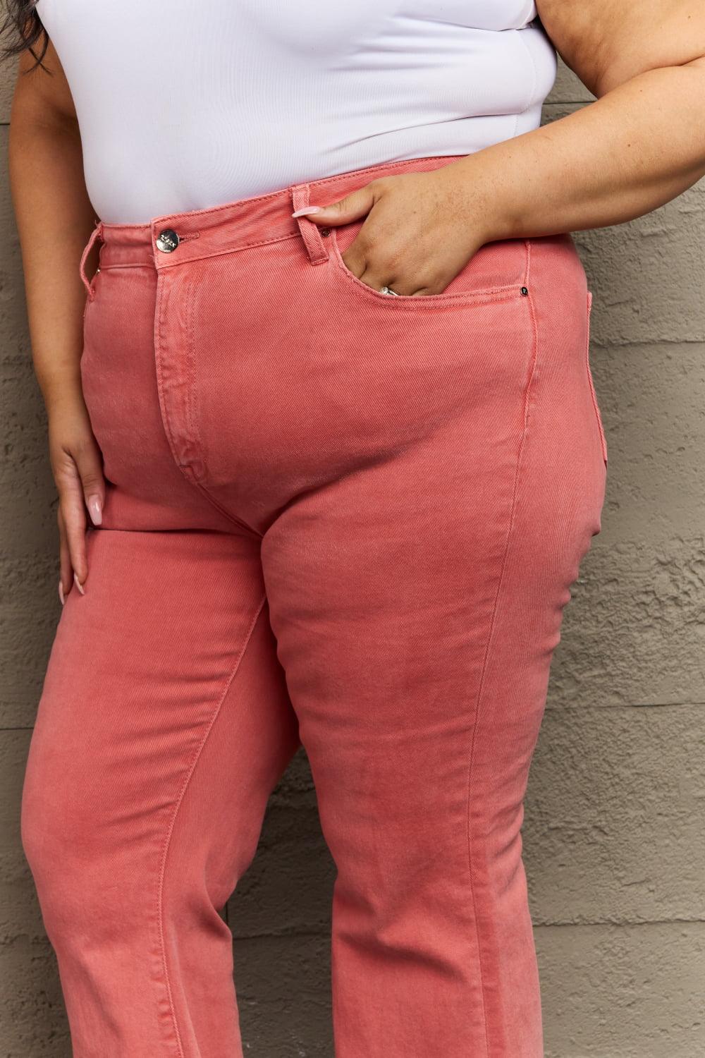RISEN Bailey Full Size High Waist Side Slit Flare Jeans Carauana Store