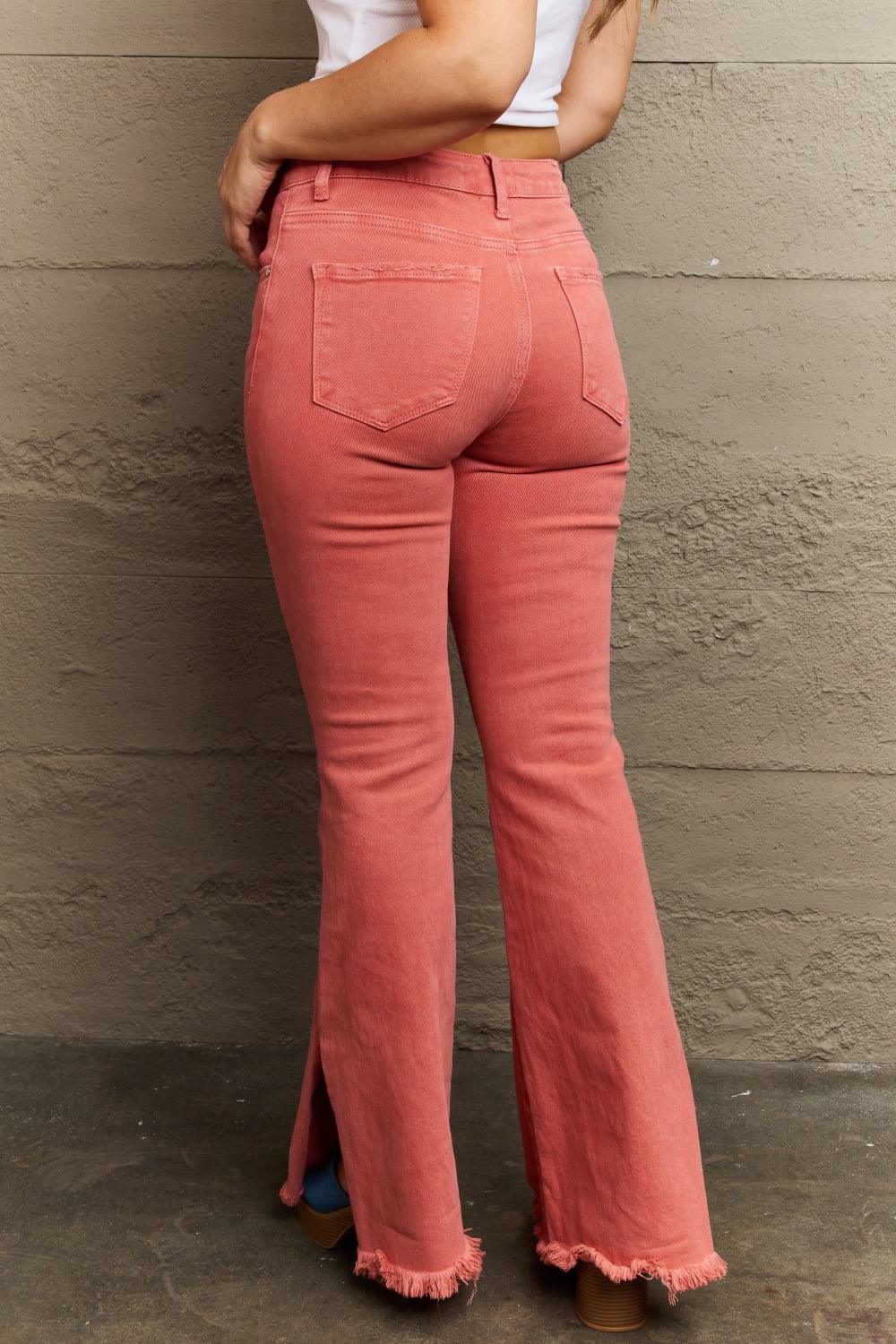 RISEN Bailey Full Size High Waist Side Slit Flare Jeans Carauana Store