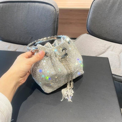 Luxury Designer Crystal Rhinestone Shoulder Bag - Evening Banquet Bag