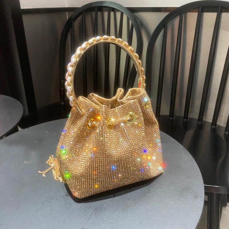 Luxury Designer Crystal Rhinestone Shoulder Bag - Evening Banquet Bag