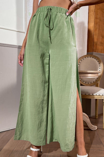 Side Slit Wide Leg Pants Carauana Store
