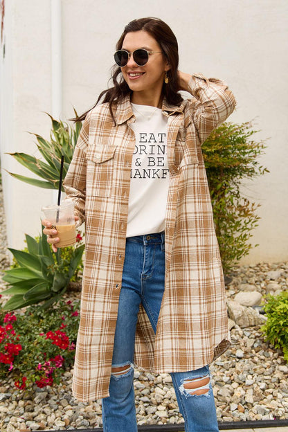 Simply Love Full Size EAT DRINK & BE THANKFUL Round Neck T-Shirt Carauana Store