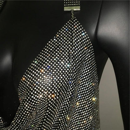 Sparkly Rhinestone Disco Party Tank Top