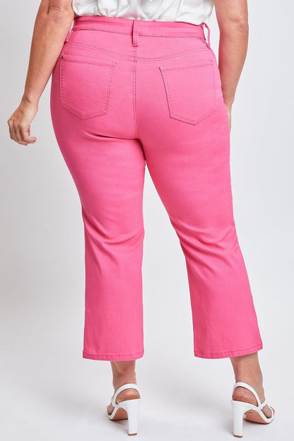 YMI Jeanswear Full Size Mid-Rise Hyperstretch Cropped Straight Pants Carauana Store