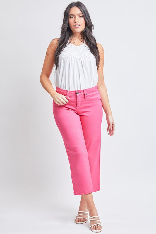 YMI Jeanswear Full Size Mid-Rise Hyperstretch Cropped Straight Pants Carauana Store