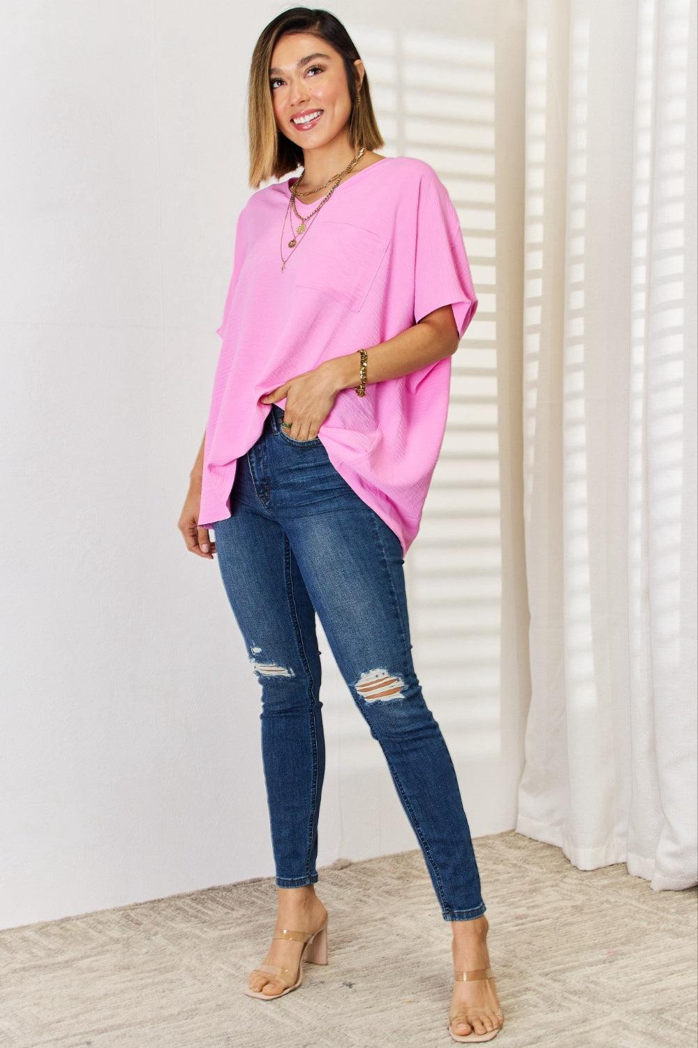 Zenana Texture Short Sleeve T-Shirt Carauana Store