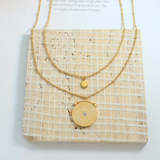 Stainless Steel Double-Layered Necklace Carauana Store
