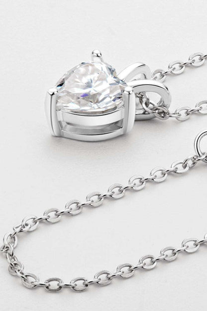 1 Carat Moissanite Heart-Shaped Pendant Necklace Carauana Store