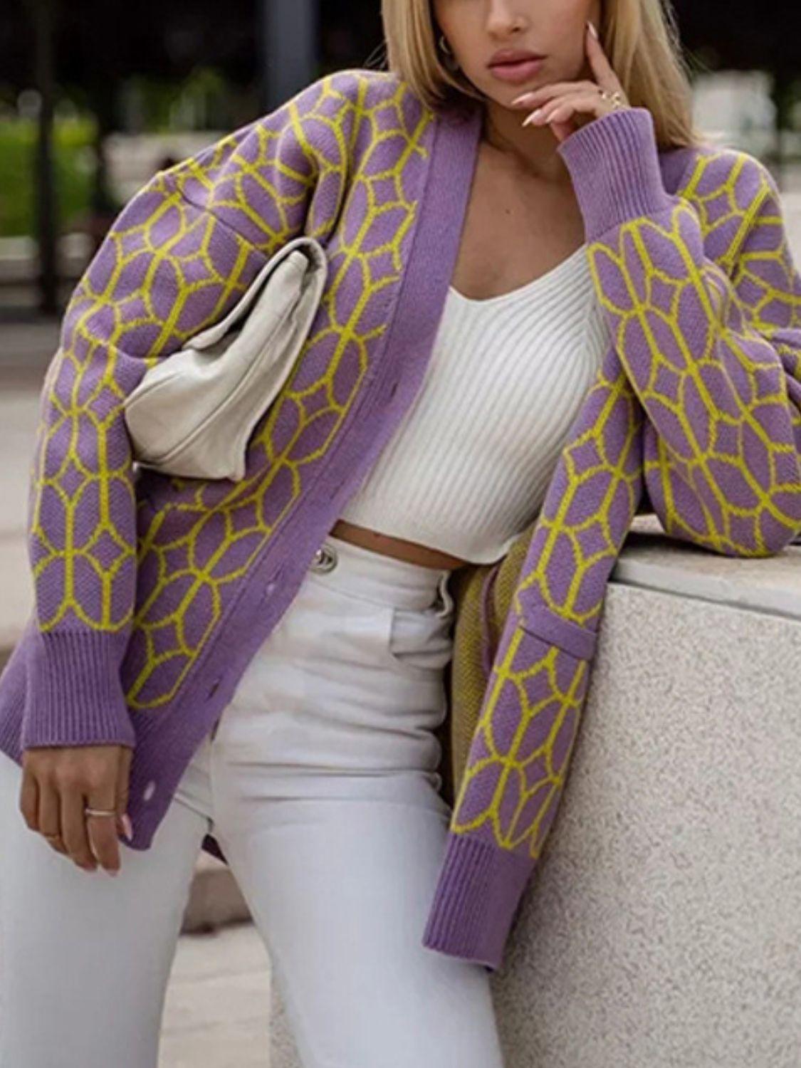 Button Up Long Sleeve Cardigan Carauana Store