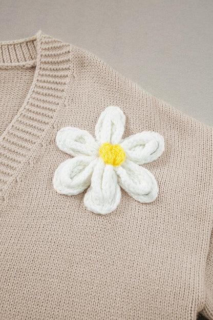 Flower Dropped Shoulder Long Sleeve Cardigan Carauana Store