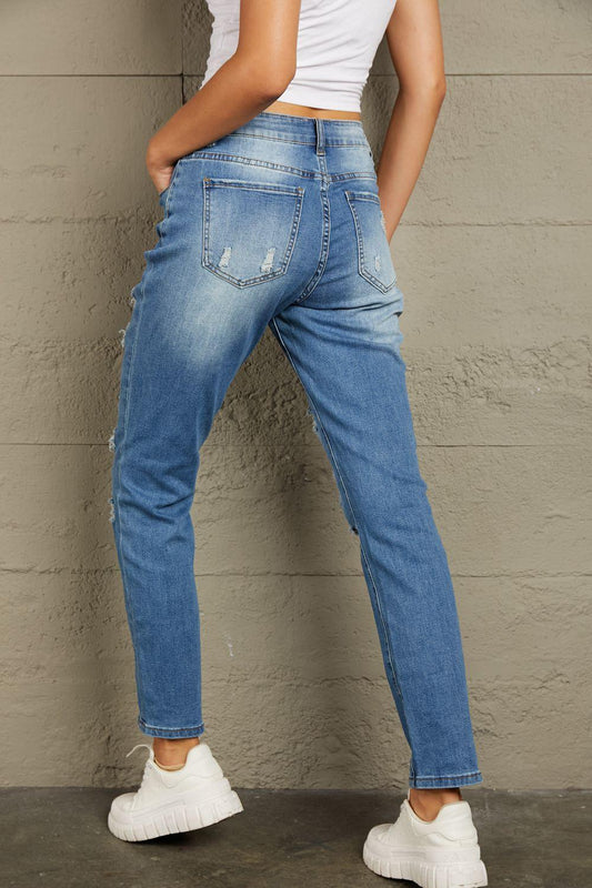 Baeful Leopard Patch Ankle-Length Jeans Carauana Store
