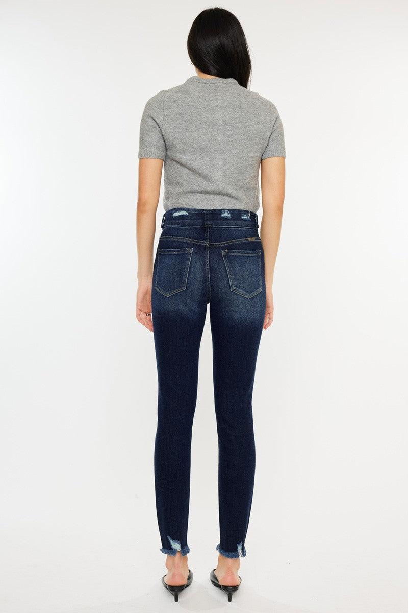 Kancan Full Size Cat's Whiskers Raw Hem High Waist Jeans Carauana Store