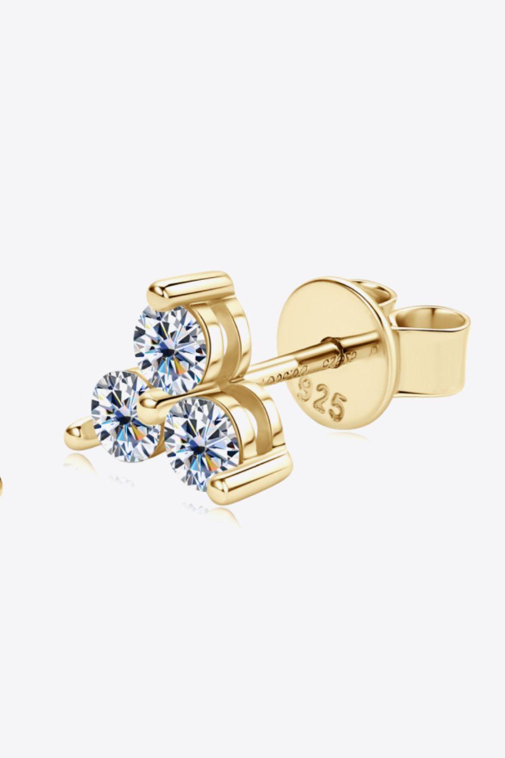 Moissanite 925 Sterling Silver Stud Earrings Carauana Store