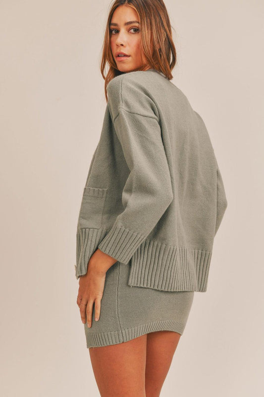 MABLE 3 Pieces Sweater Set with Crop Cami, Mini Skirt, Cardigan Carauana Store