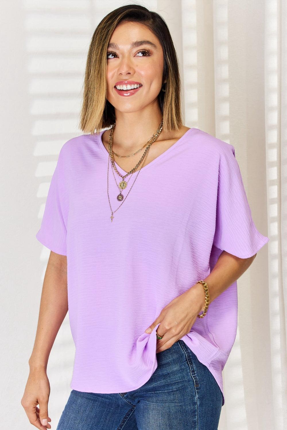 Zenana Texture Short Sleeve T-Shirt Carauana Store