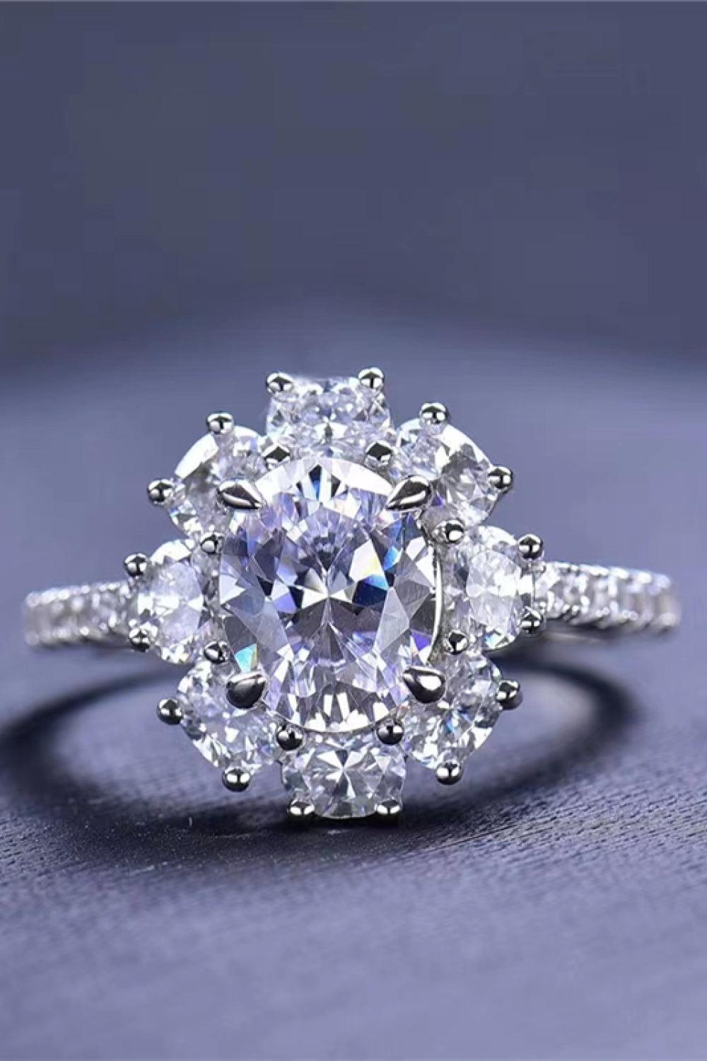 2 Carat Moissanite Floral 925 Sterling Silver Ring Carauana Store