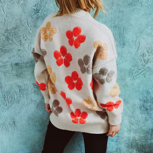 Floral V-Neck Button Up Cardigan with Pockets Carauana Store