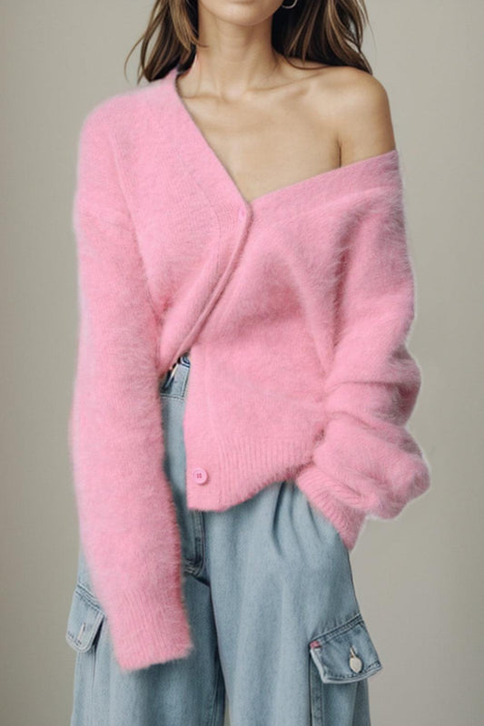 Button Up Dropped Shoulder Cardigan Carauana Store