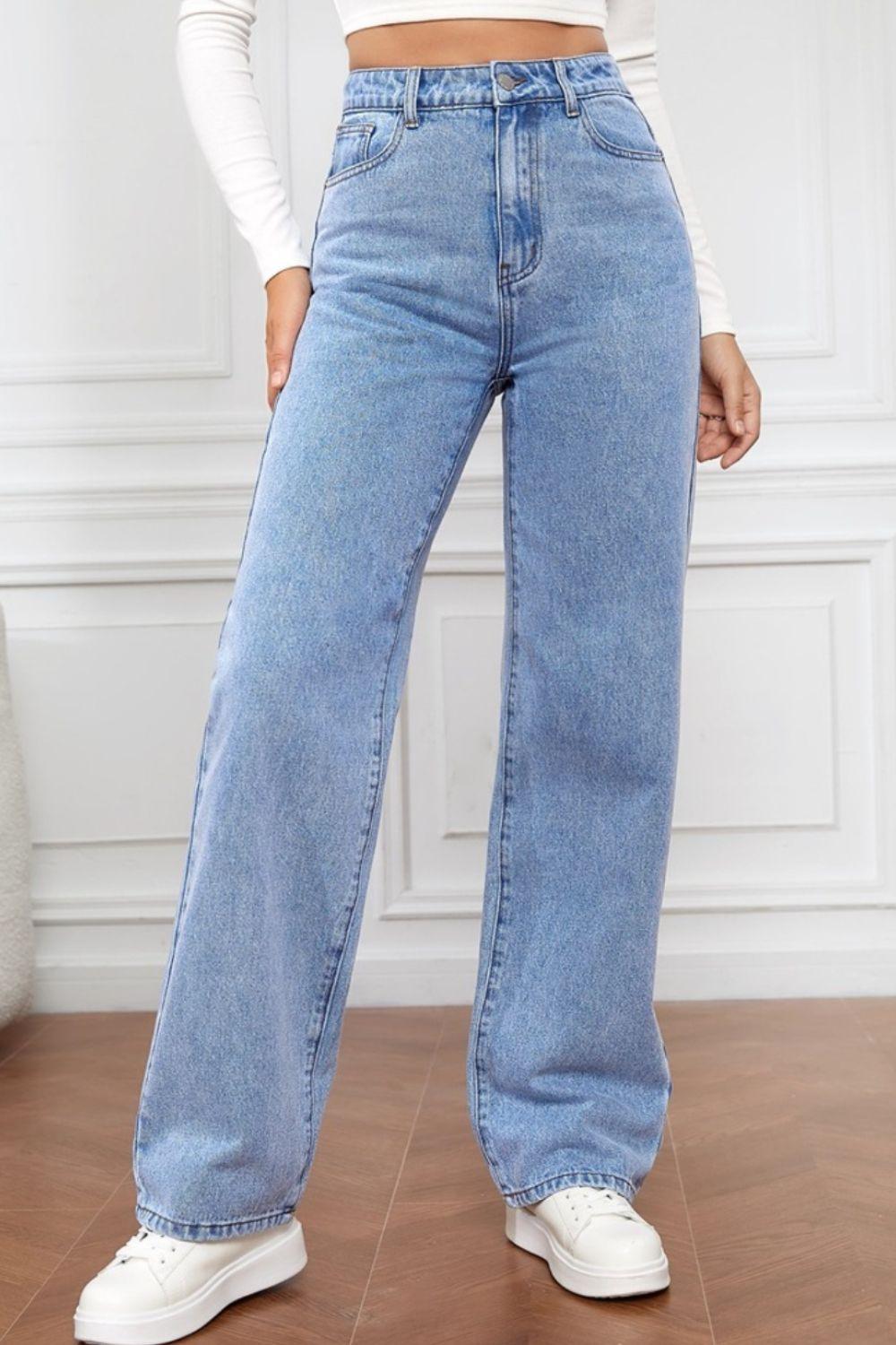 High Waist Straight Jeans Carauana Store