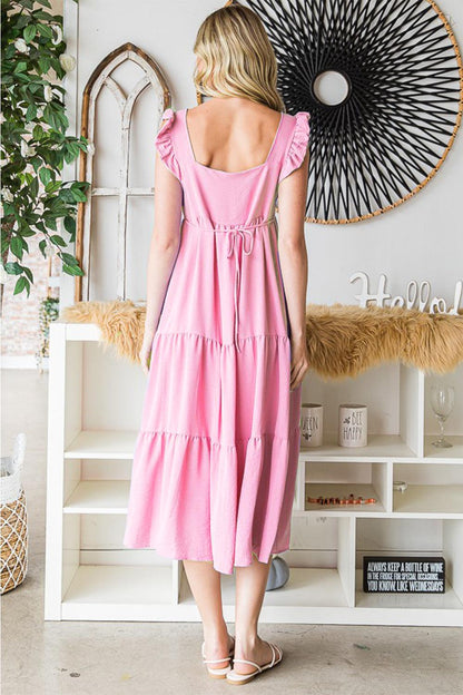 Reborn J Ruffled Sleeveless Tiered Midi Dress Carauana Store