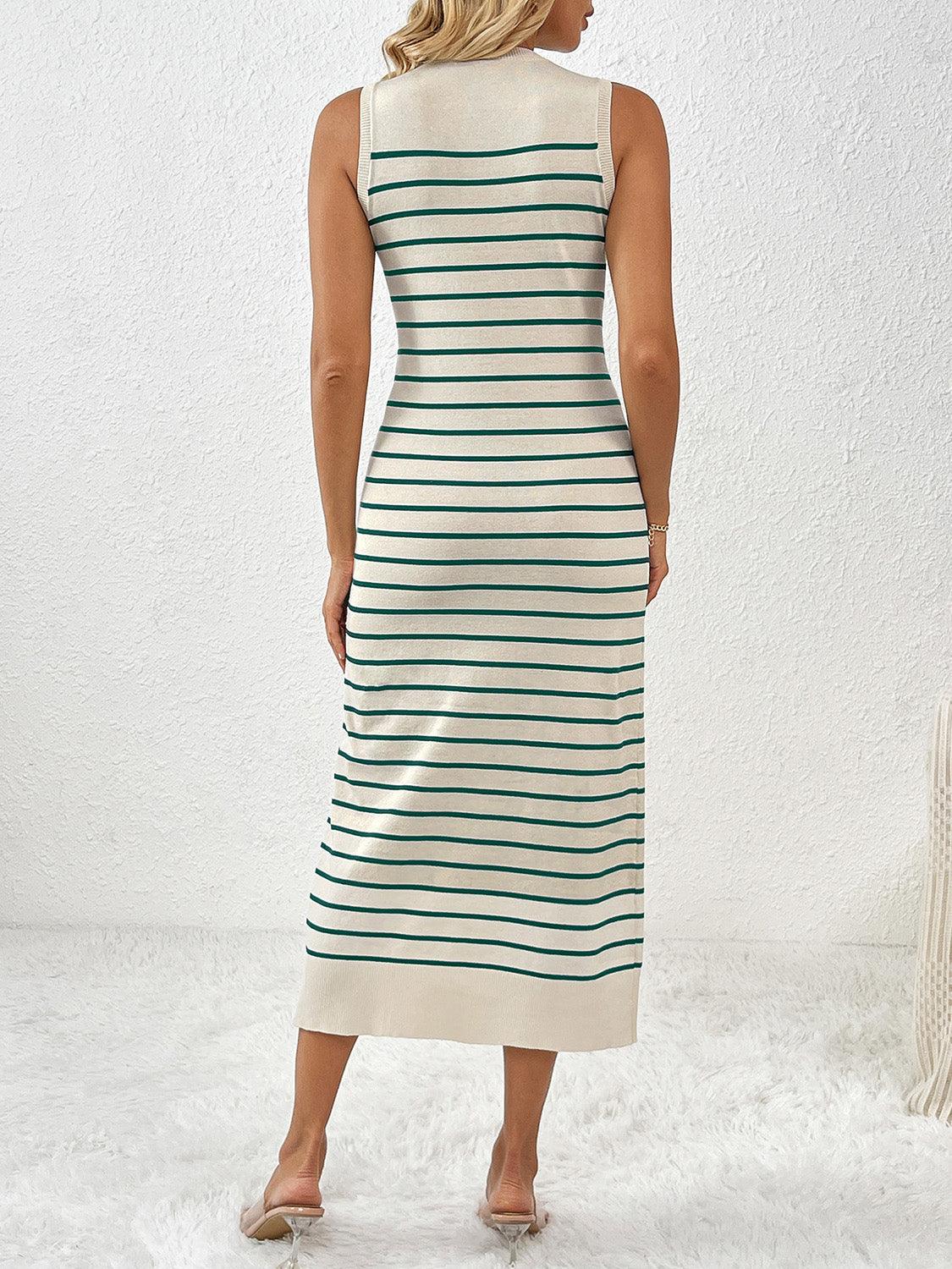 Round Neck Sleeve Midi Knit Dress Carauana Store