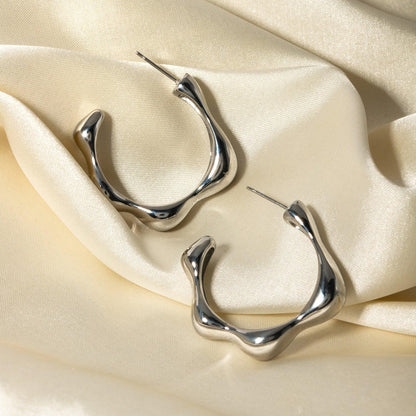 Stainless Steel C-Hoop Earrings Carauana Store