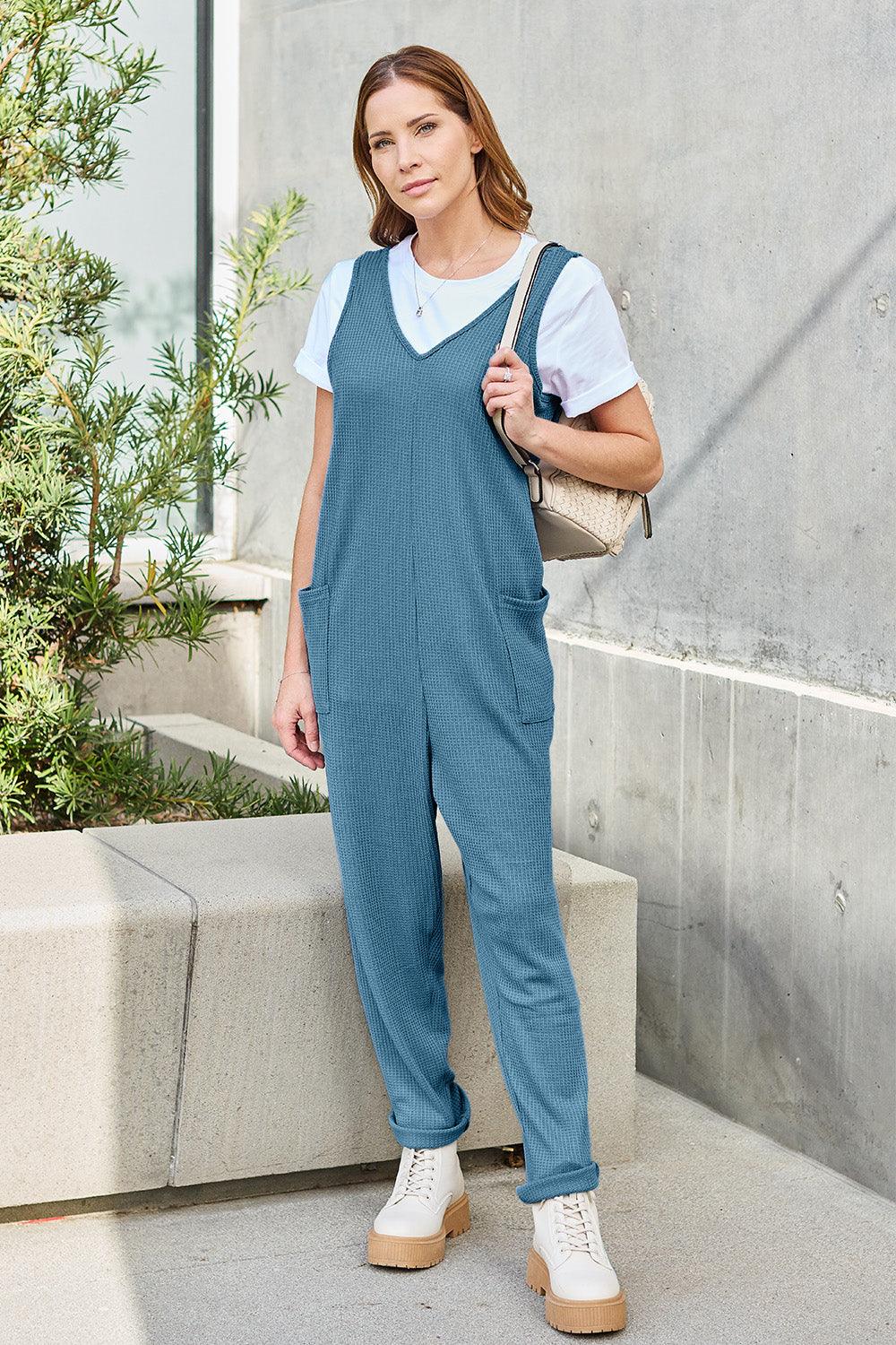 Double Take Full Size Sleeveless Straight Jumpsuit Carauana Store