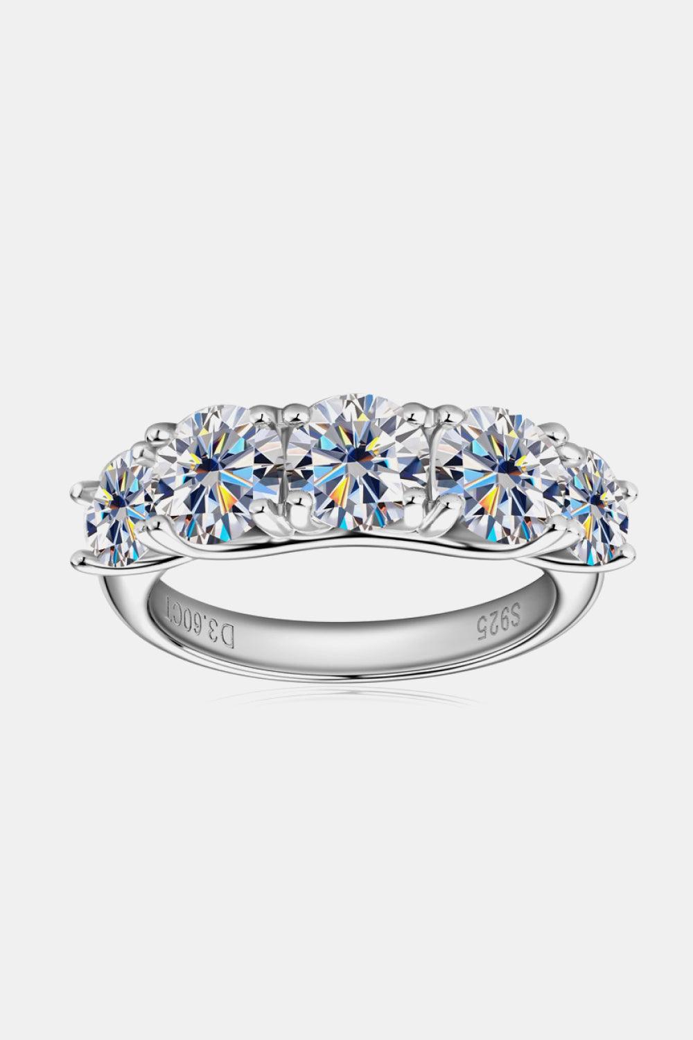 1 Carat Moissanite 925 Sterling Silver Half-Eternity Ring Carauana Store