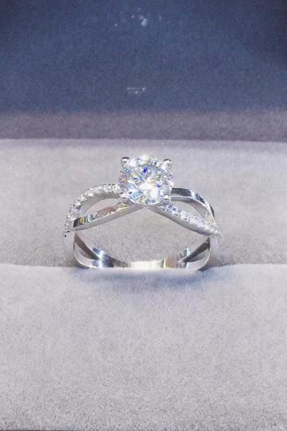 2 Carat Moissanite Crisscross 925 Sterling Silver Ring Carauana Store