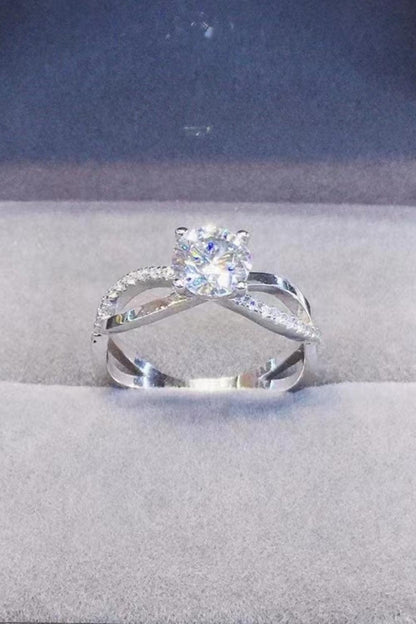 2 Carat Moissanite Crisscross 925 Sterling Silver Ring Carauana Store