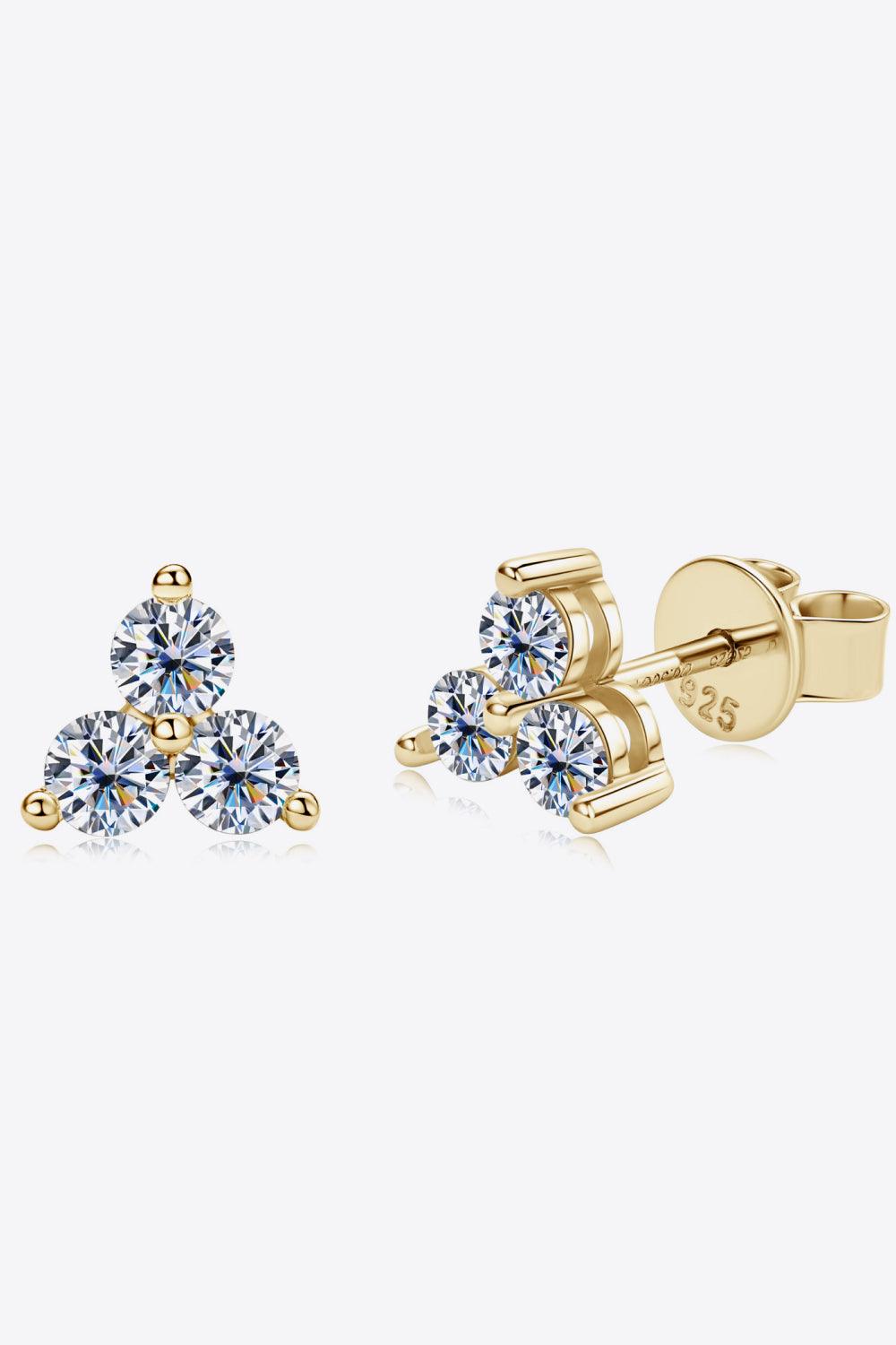 Moissanite 925 Sterling Silver Stud Earrings Carauana Store