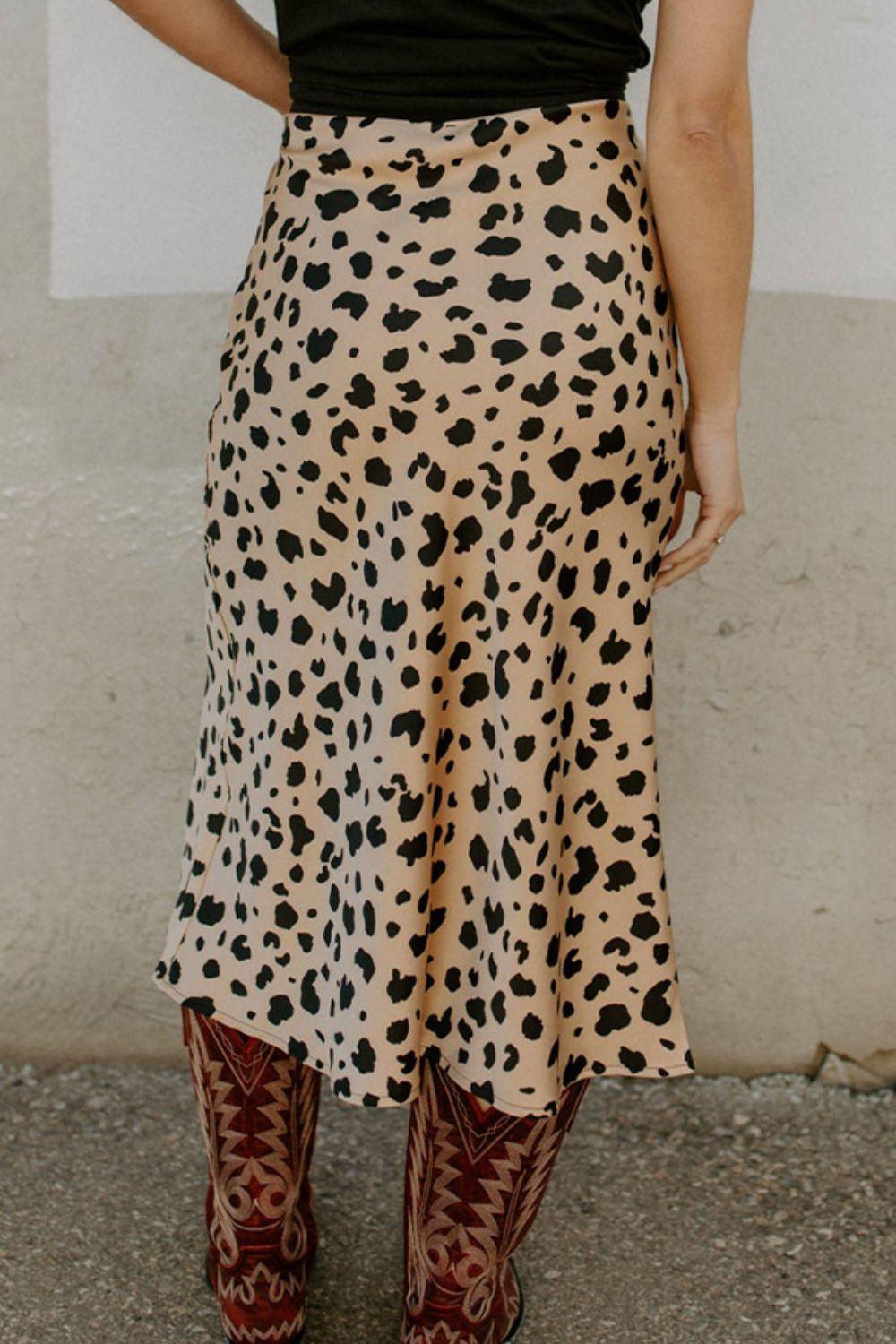 Slit Printed Midi Skirt Carauana Store