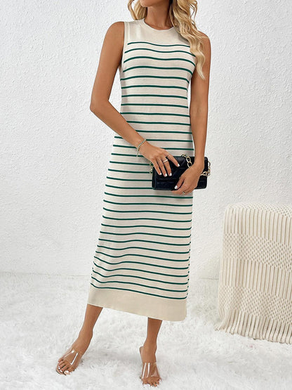 Round Neck Sleeve Midi Knit Dress Carauana Store