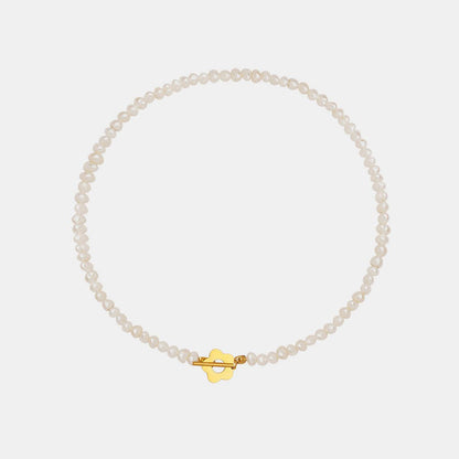 Titanium Steel Pearl Flower Necklace Carauana Store