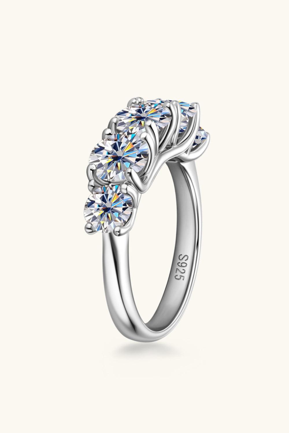 1 Carat Moissanite 925 Sterling Silver Half-Eternity Ring Carauana Store