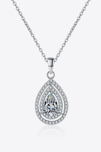 1 Carat Moissanite Teardrop Pendant Necklace Carauana Store