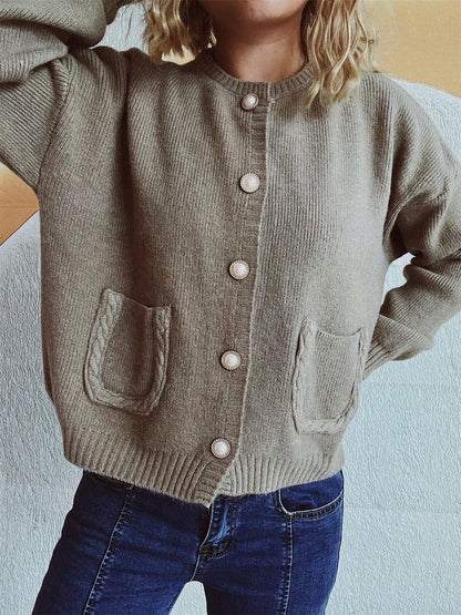 Button Up Long Sleeve Cardigan Carauana Store