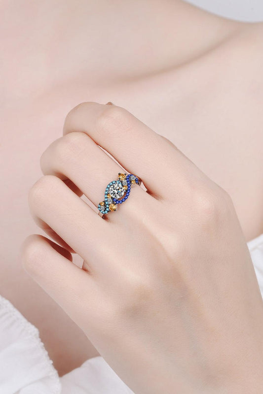 Moissanite Contrast 925 Sterling Silver Ring Carauana Store