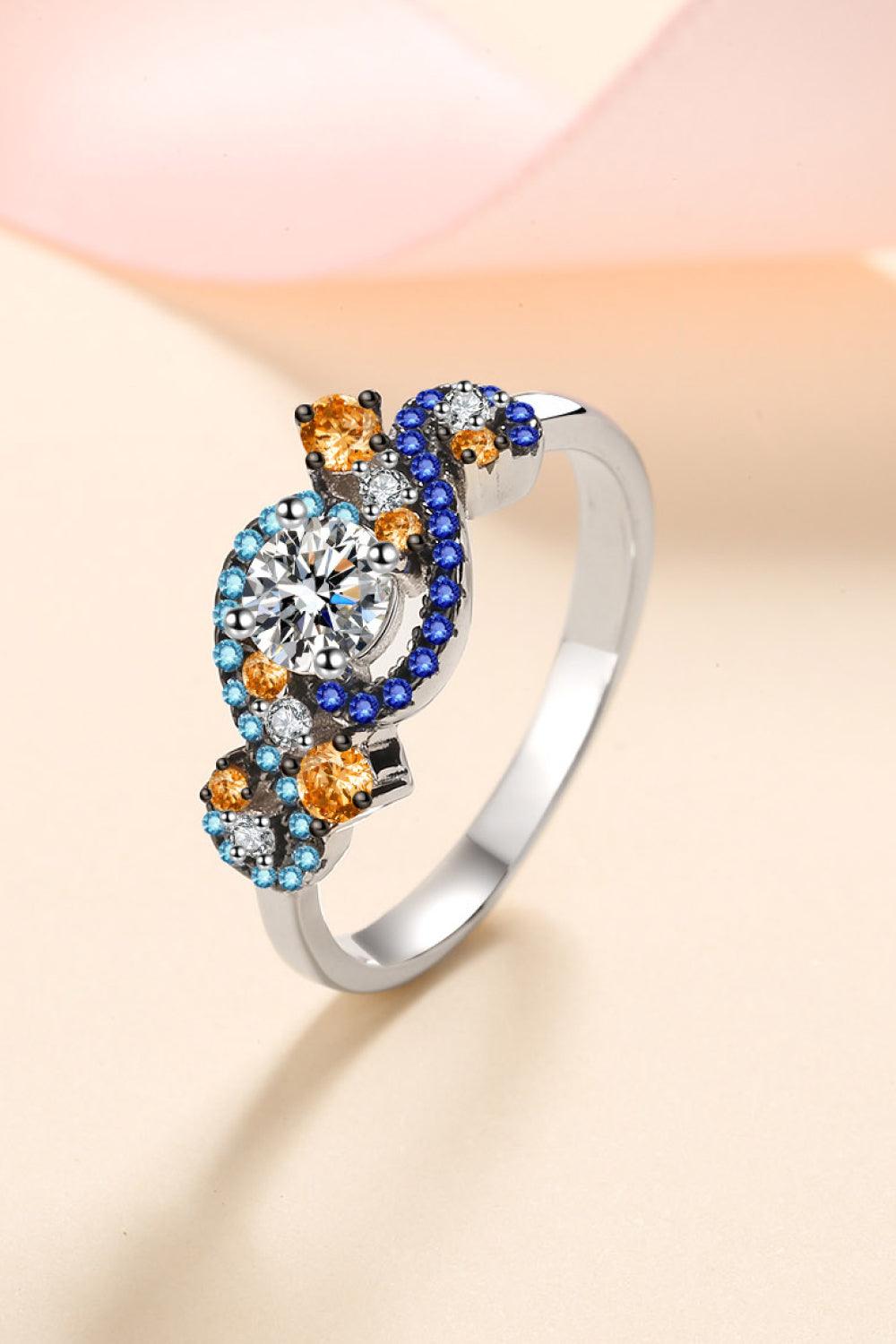 Moissanite Contrast 925 Sterling Silver Ring Carauana Store