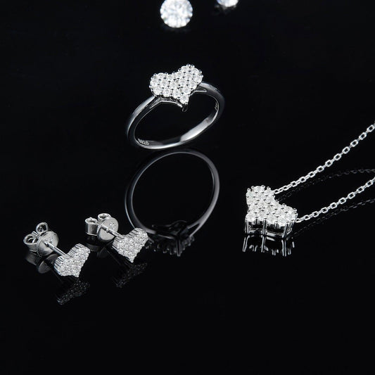 Moissanite 925 Sterling Silver Heart Bracelet Carauana Store
