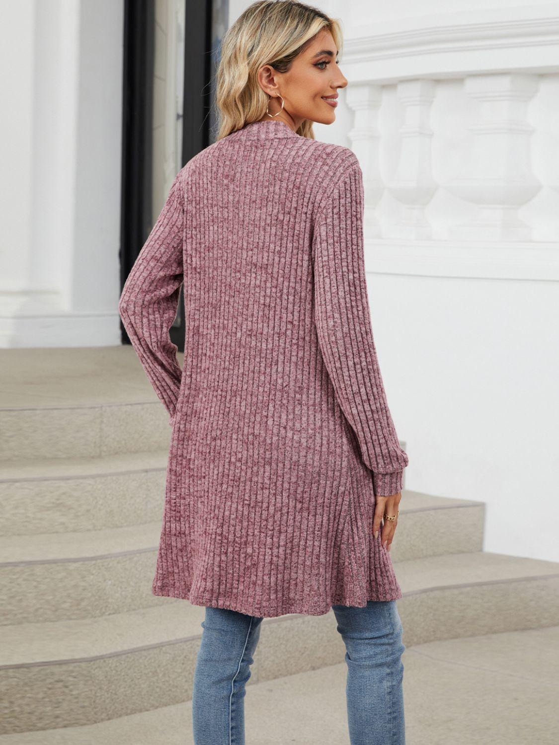 Open Front Long Sleeve Cardigan Carauana Store