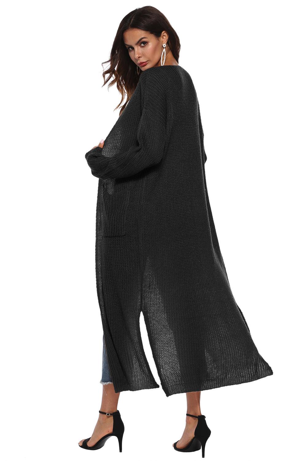 Long Sleeve Open Front Buttoned Cardigan Carauana Store