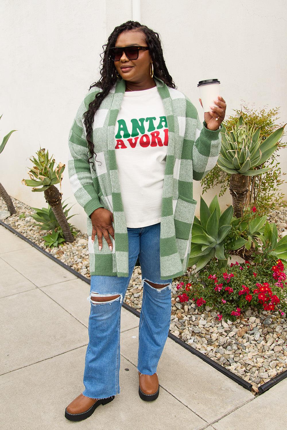 Simply Love Full Size SANTA'S FAVORITE Round Neck T-Shirt Carauana Store