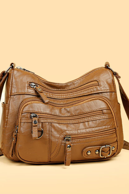 Multi-Pocket PU Leather Crossbody Bag Carauana Store
