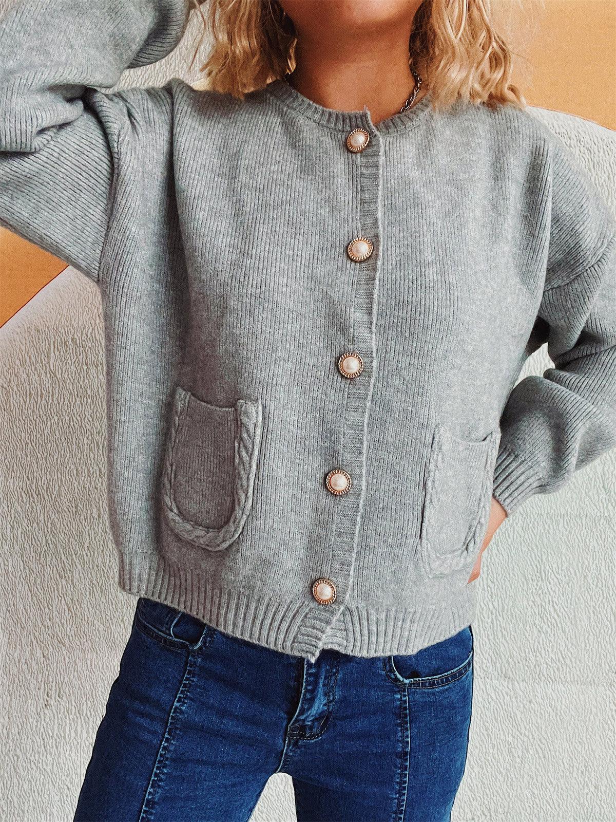 Button Up Long Sleeve Cardigan Carauana Store