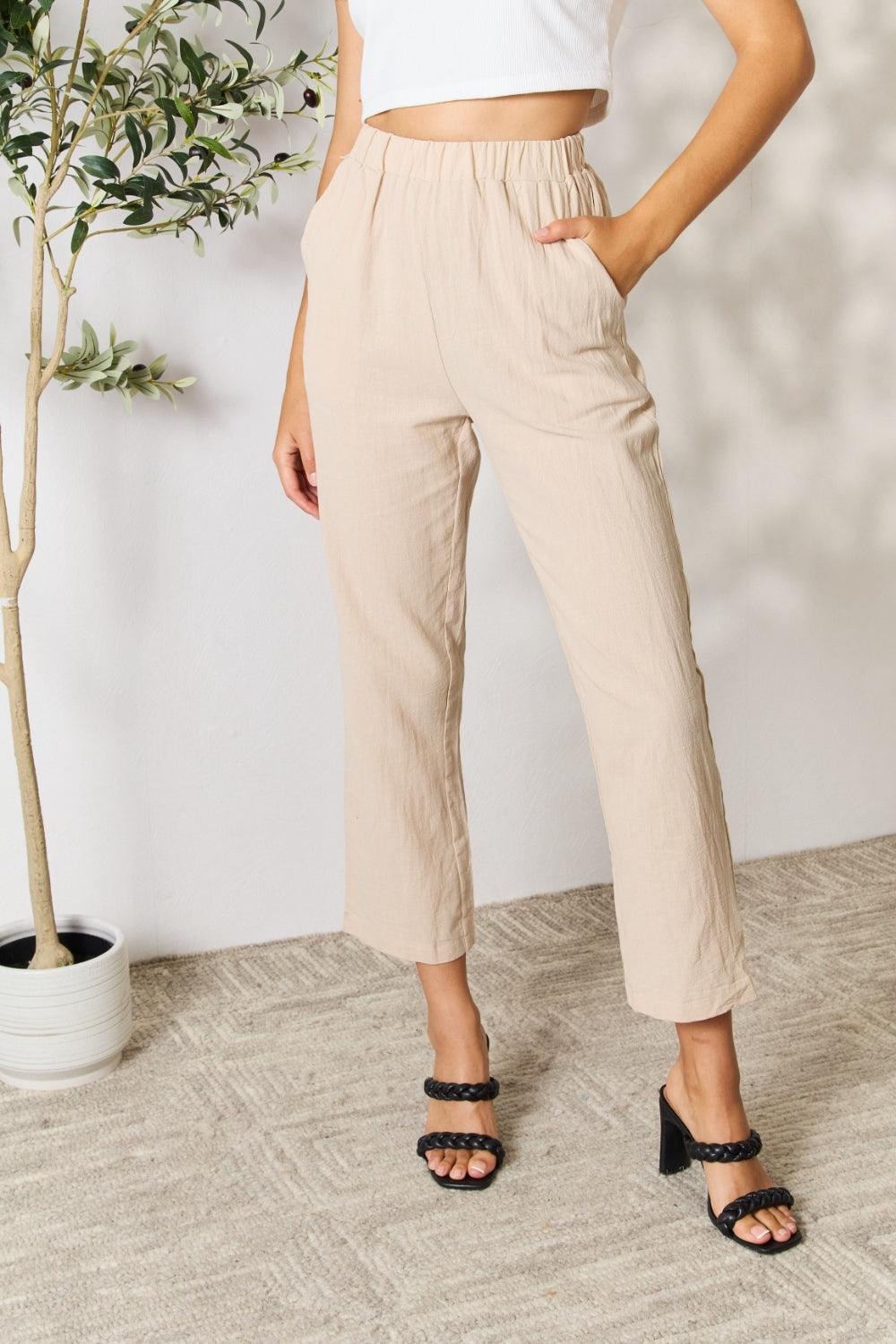 Double Take Pull-On Pants with Pockets Carauana Store