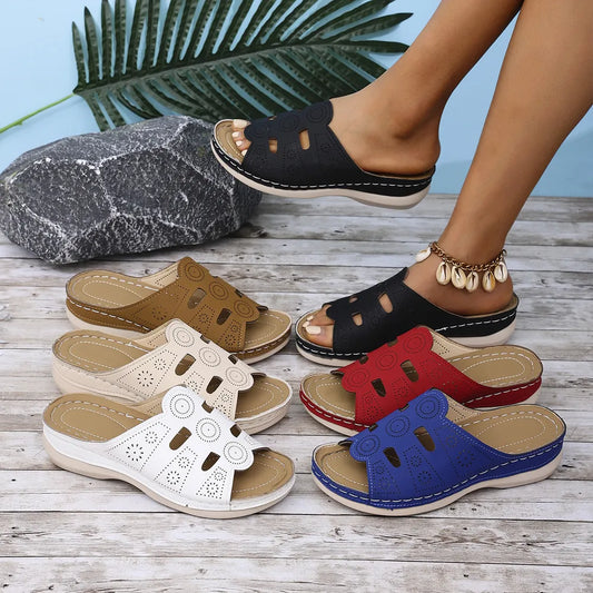 Open-Toe Cutout Sandals Carauana Store